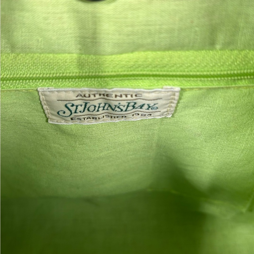 Authentic StJohnsBay Straw lime color purse - Picture 8 of 12